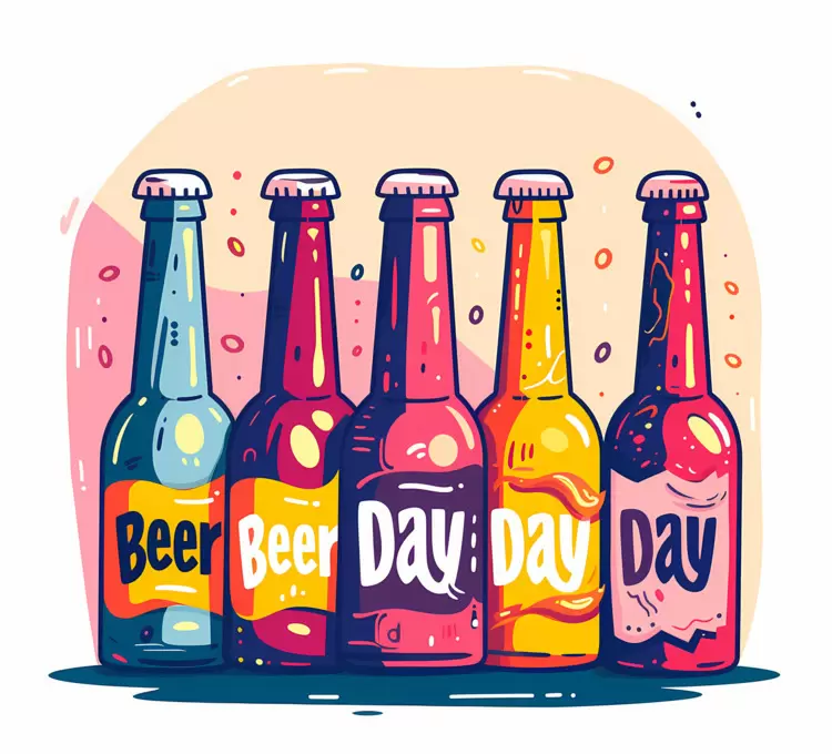 Vibrant Beer Bottles for Beer Day