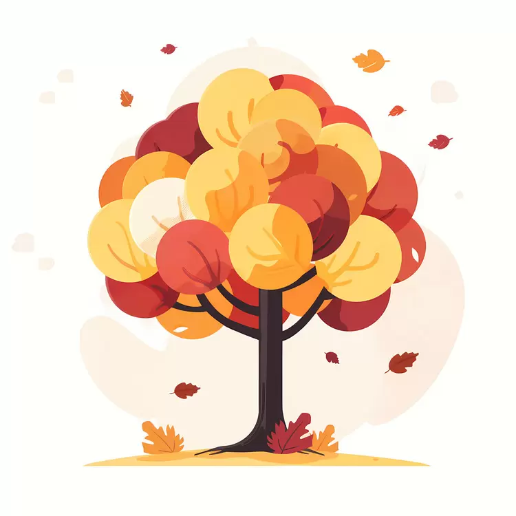 Charming Autumn Tree with Playful Leaves