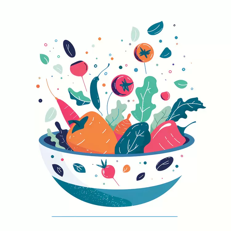 Artistic Salad Bowl with a Variety of Vegetables