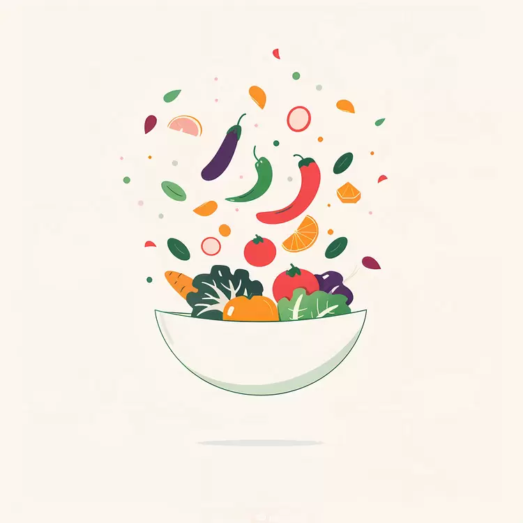 Colorful Salad Bowl with Fresh Ingredients
