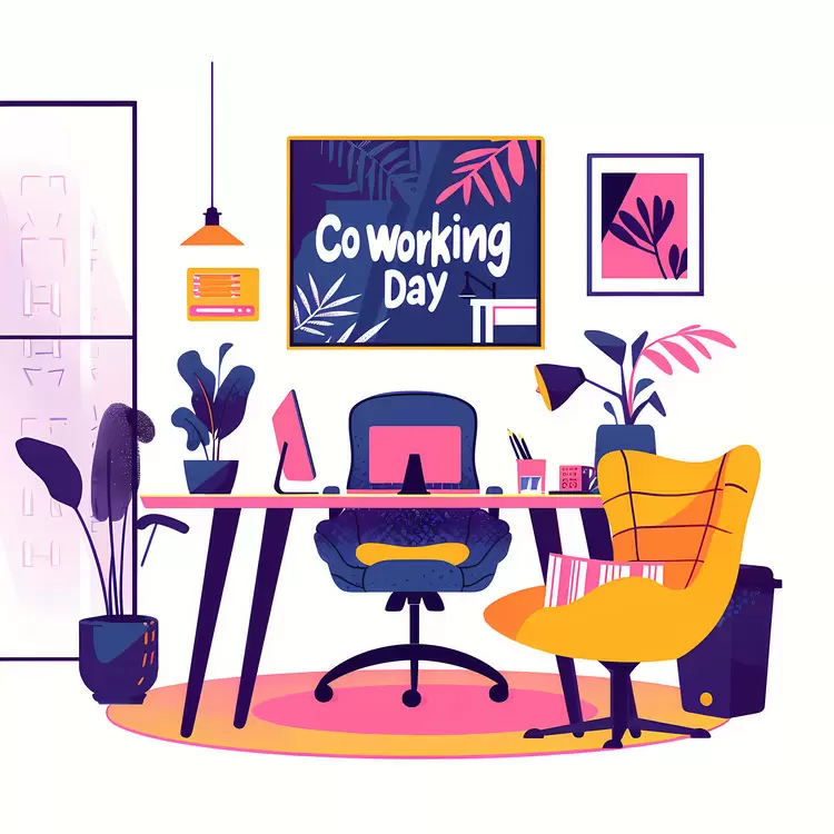 Stylish Coworking Desk with Modern Touch