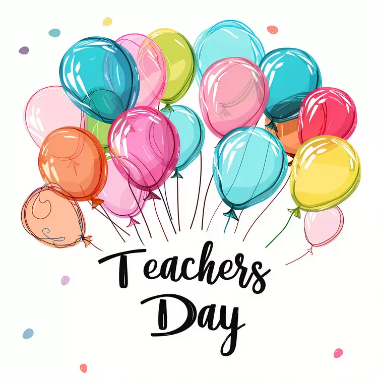 Colorful Balloons for Teachers Day Celebration