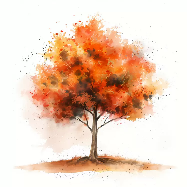 Vibrant Autumn Tree with Colorful Foliage