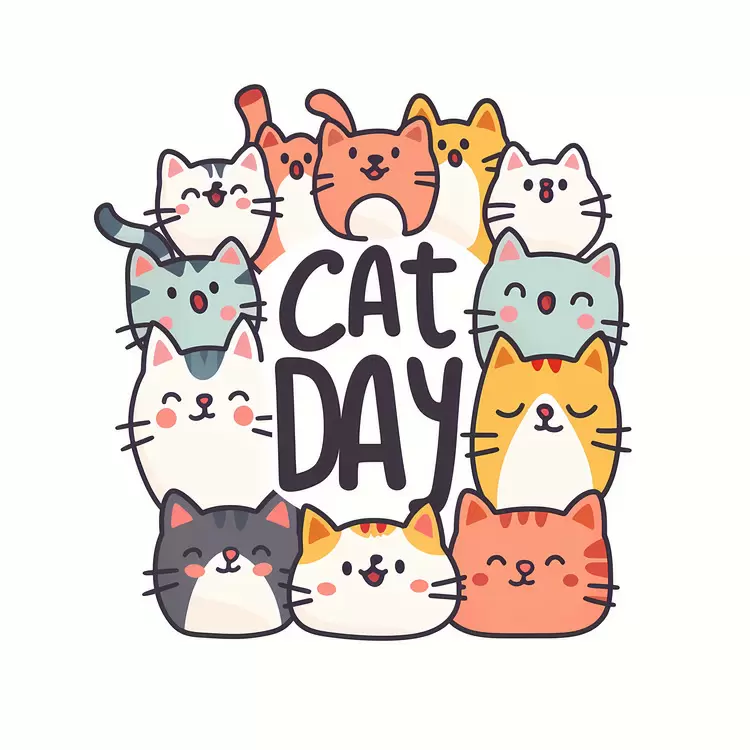 Cute Doodle Cats for Cat Day