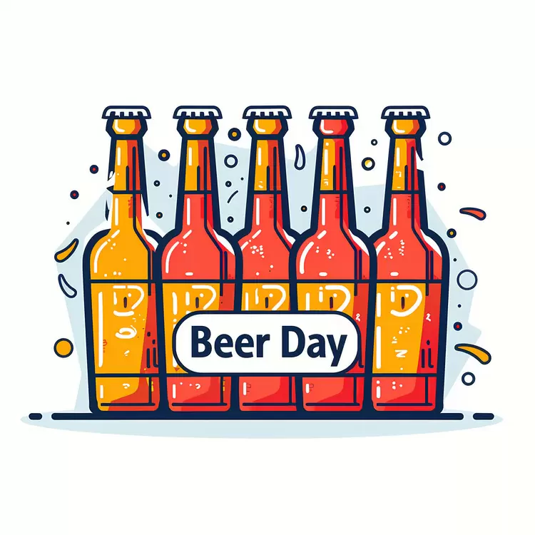 Beer Bottles in a Pack for Beer Day