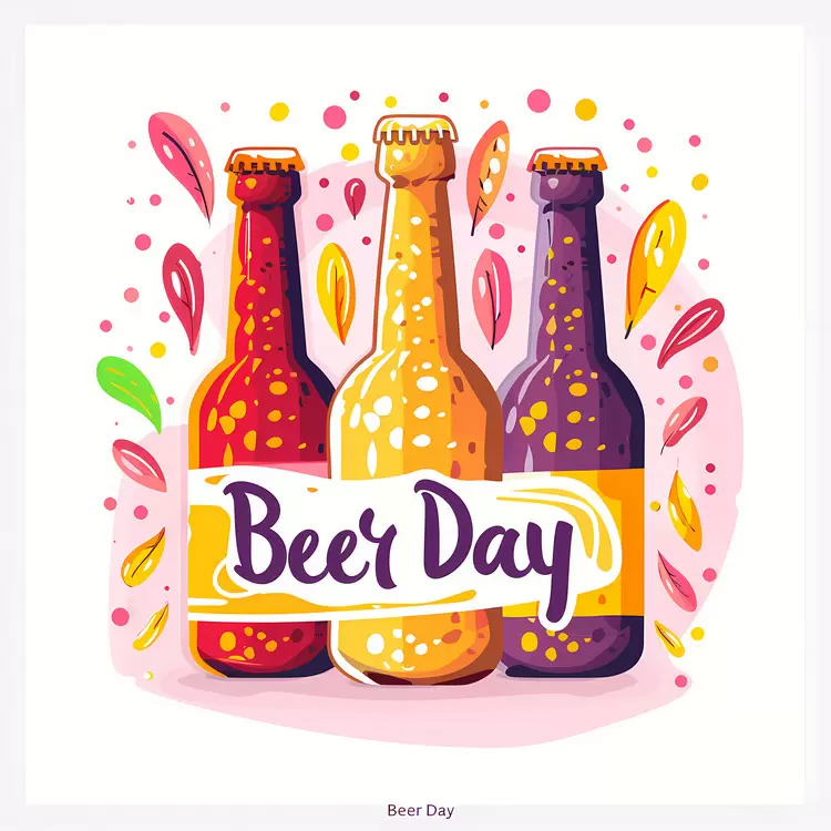 Colorful Beer Bottles for Beer Day Celebration