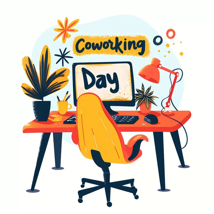 Co-working Day Workspace Illustration