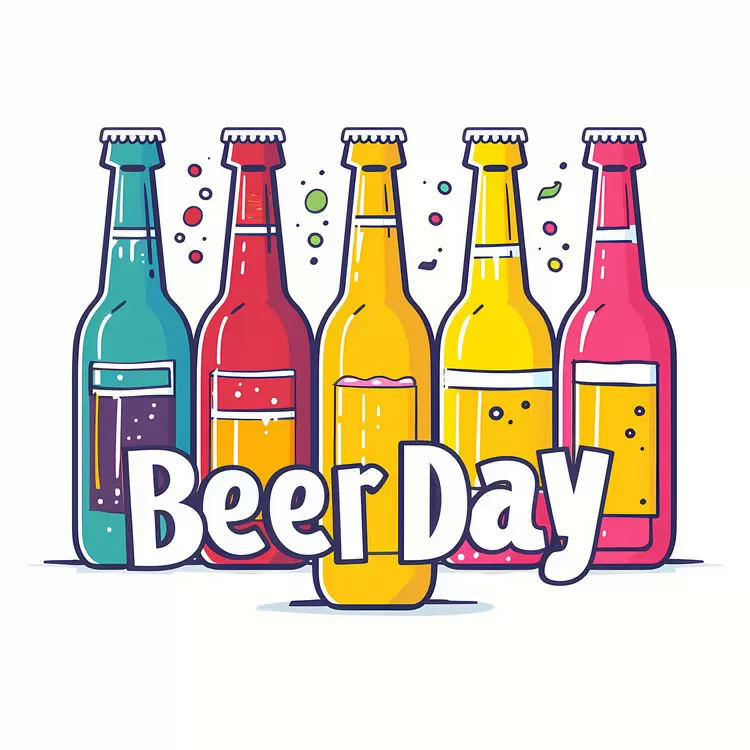 Colorful Beer Bottles for Beer Day