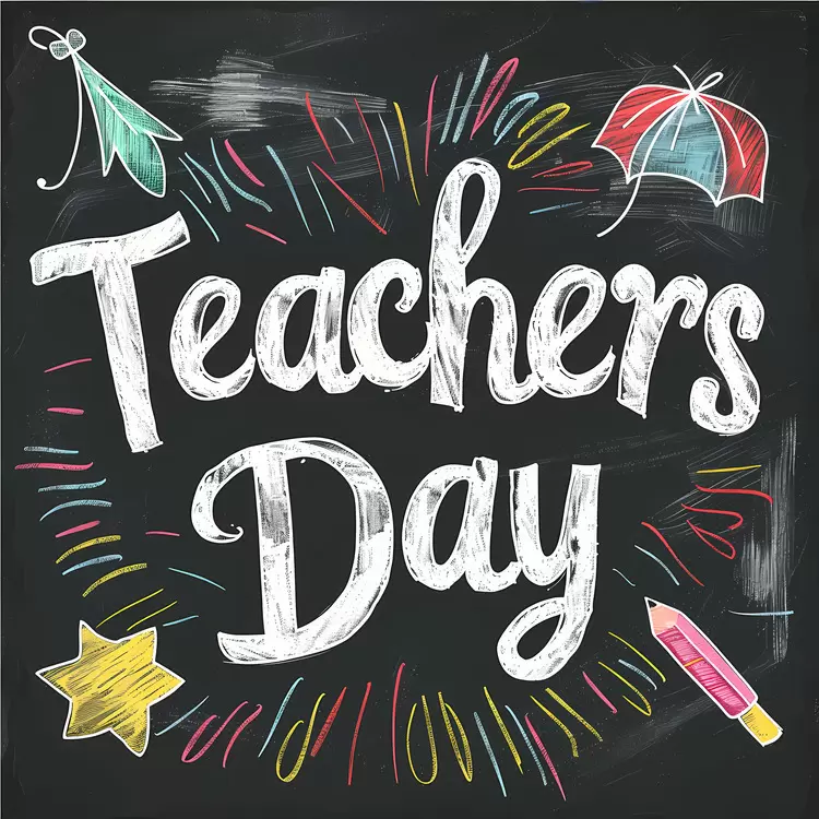 Vibrant Chalkboard for Teachers Day