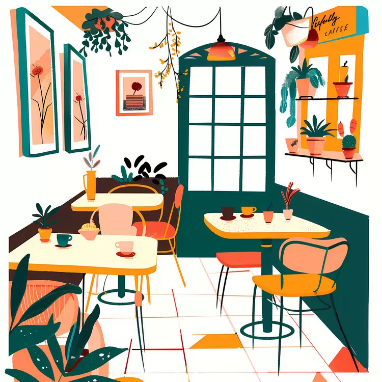 Charming Café Interior Design