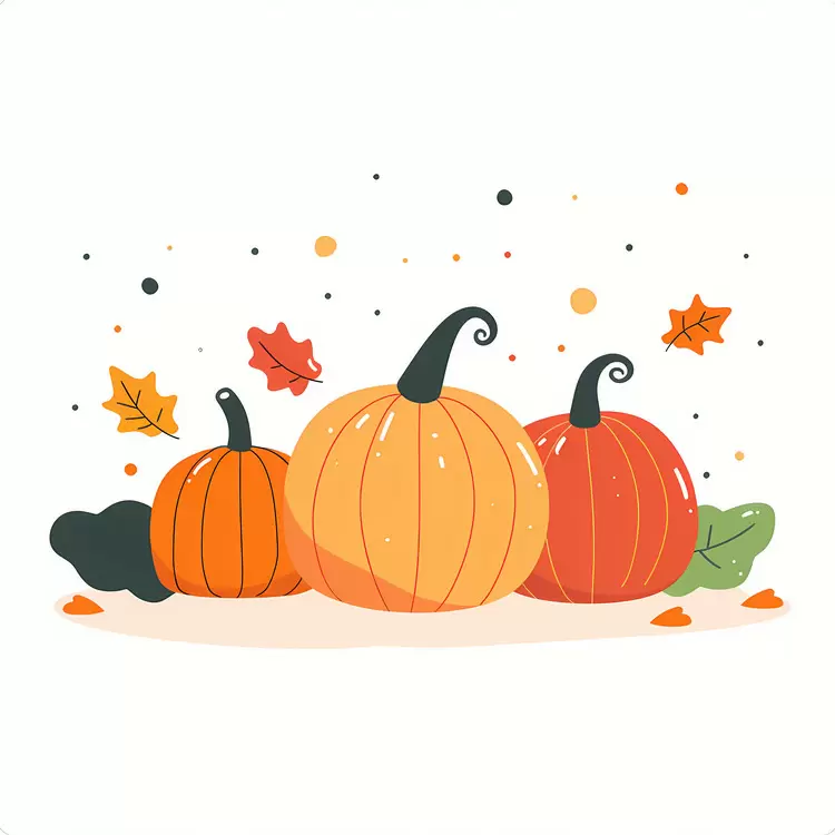 Pumpkins and Autumn Leaves