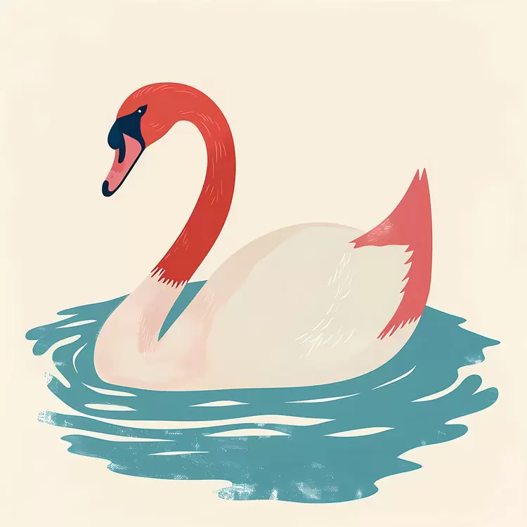 Colorful Swan in Water