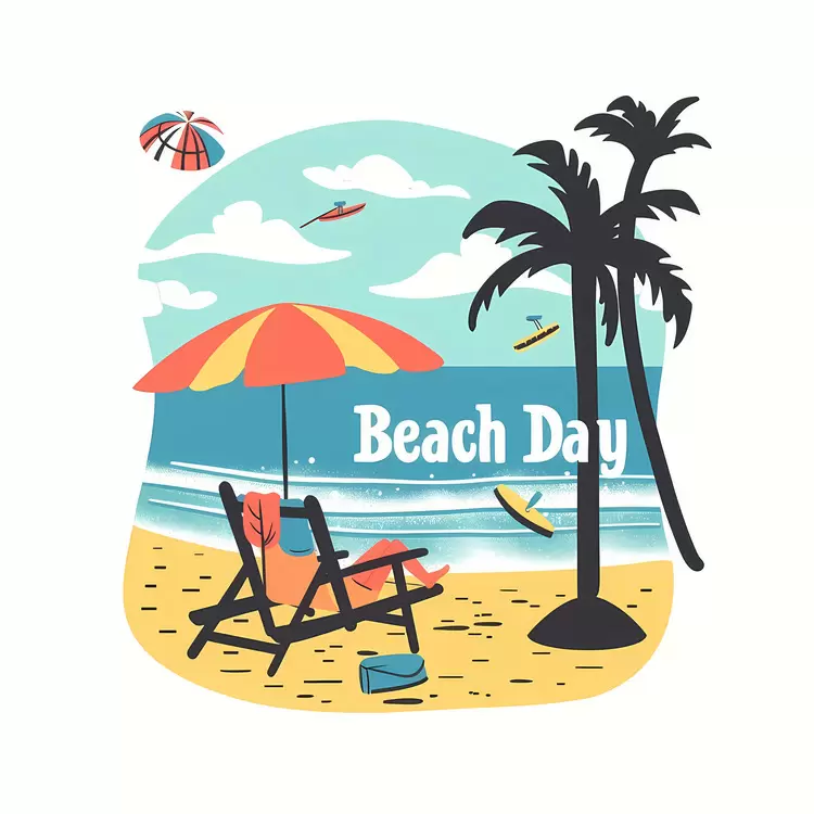 Charming Beach Day with Surfboards