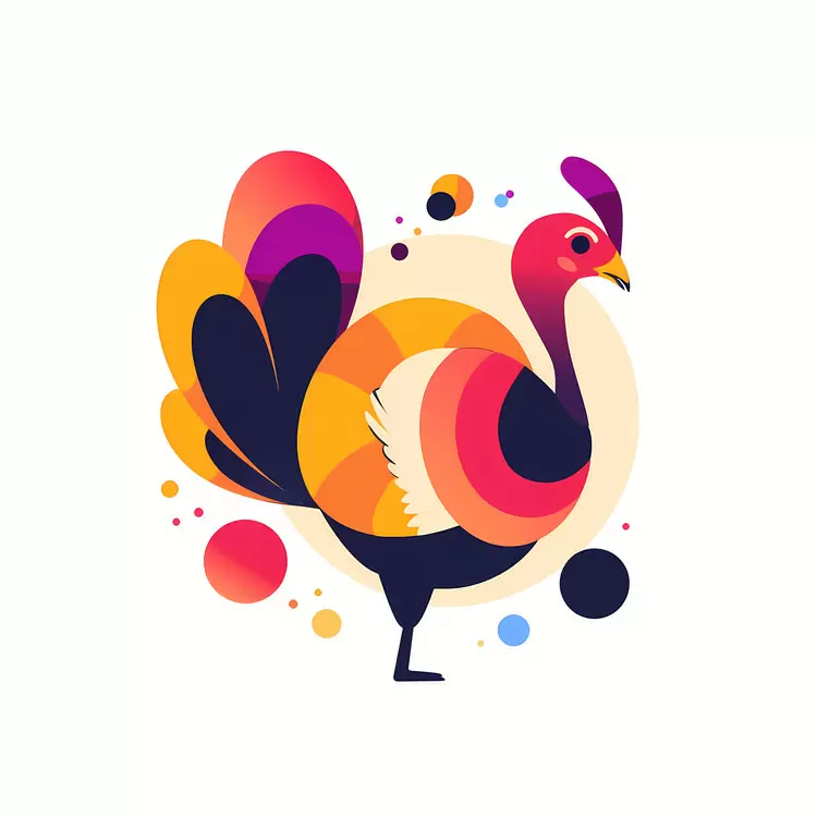 Vibrant Turkey with Colorful Feathers