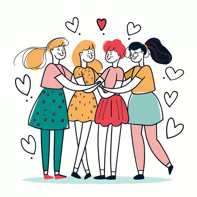 Joyful Group of Four Friends