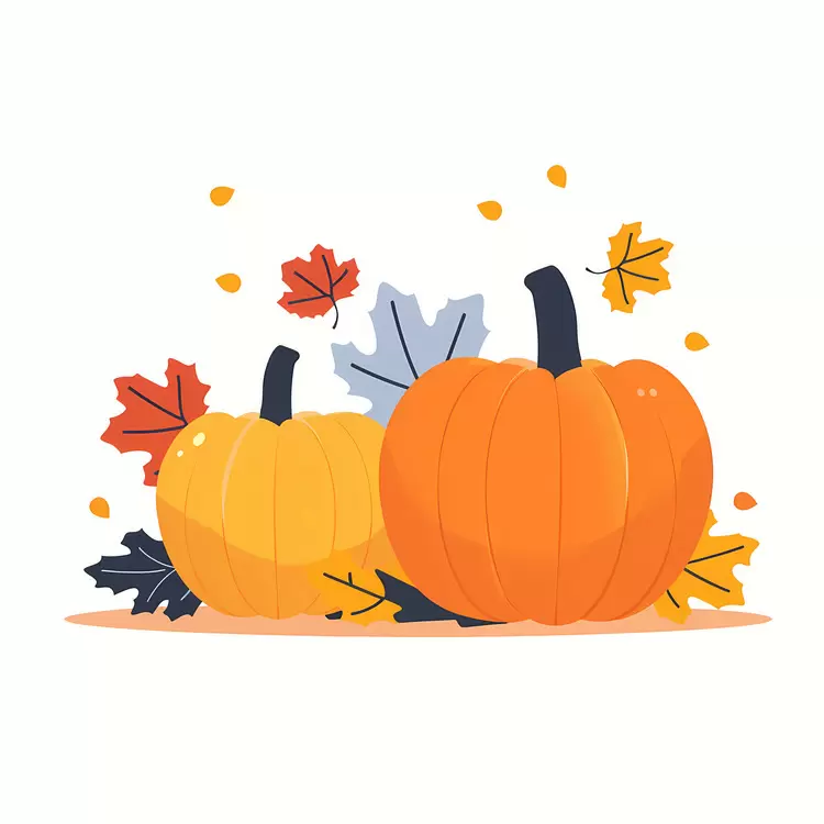 Pumpkins and Autumn Leaves