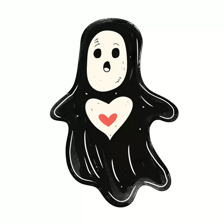 Mysterious Black Ghost with a Heart