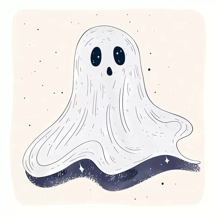 Cute Ghost with a Playful Expression
