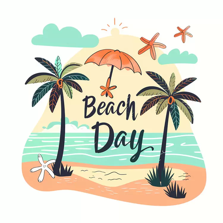 Colorful Beach Day Illustration