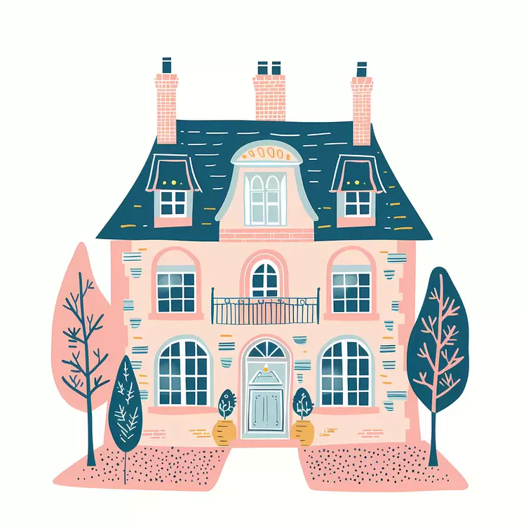 Stylish doodle house