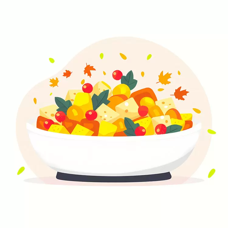 Colorful Dish with Fruits