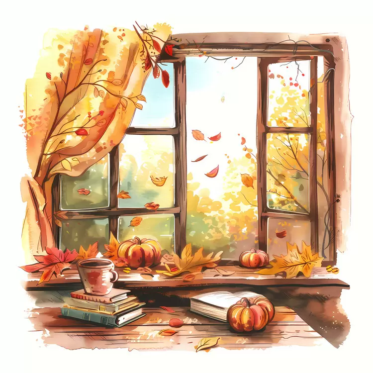 Cozy Autumn Window View