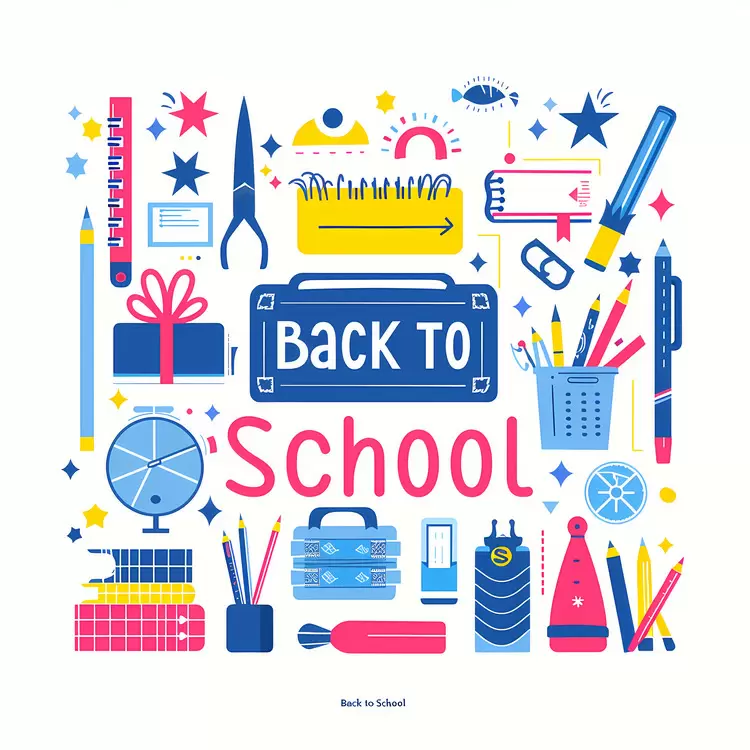 Colorful School Supplies for Back to School