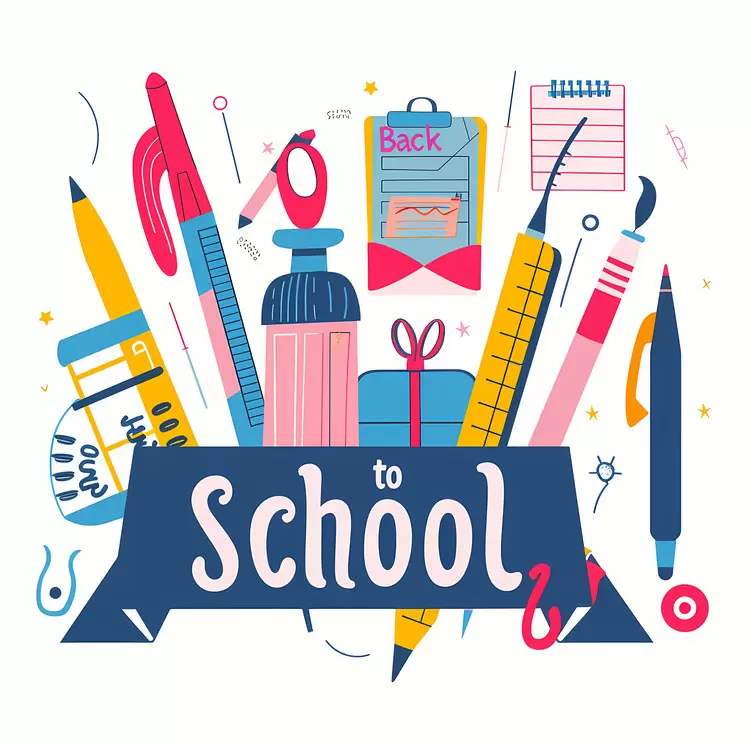 Colorful School Supplies for Back to School