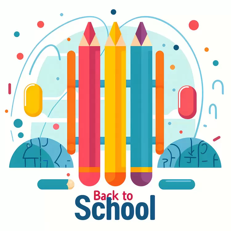 Colorful Pencils with Abstract Background for Back to School