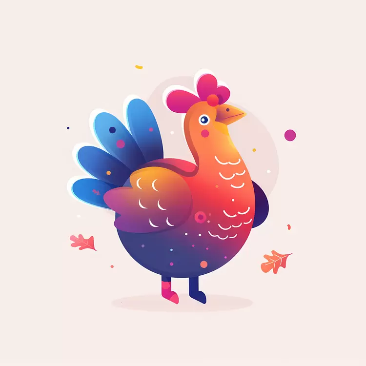 Colorful Turkey in Playful Style