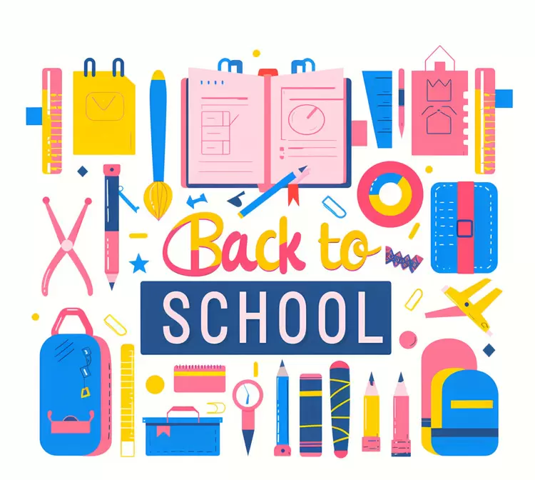 Vibrant School Supplies for Back to School