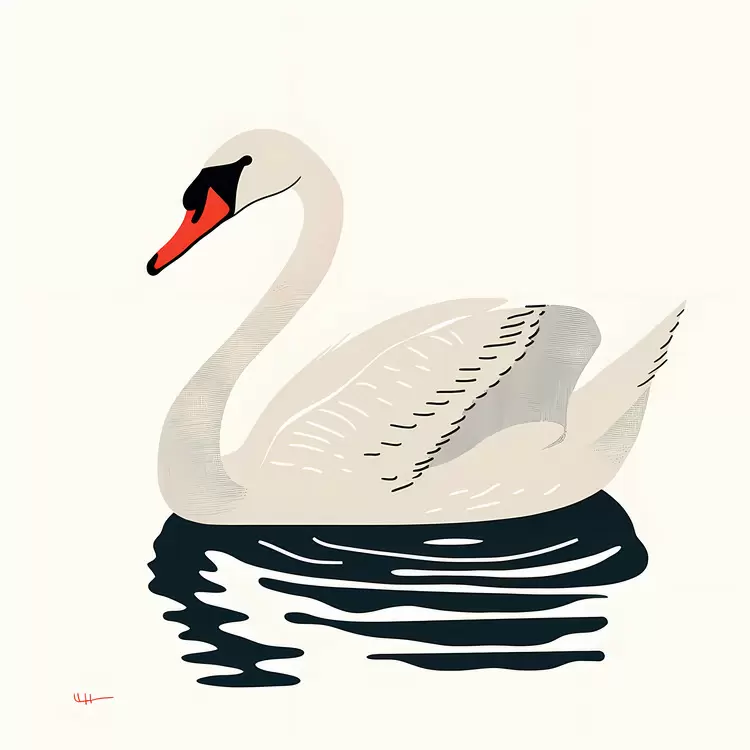 Elegant Swan Gliding on Water