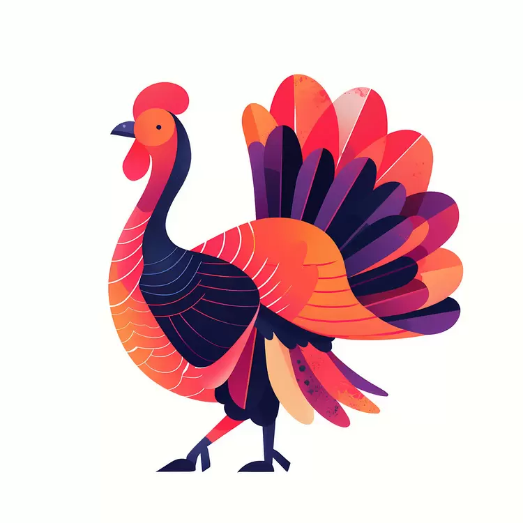 Charming Turkey with Colorful Feathers
