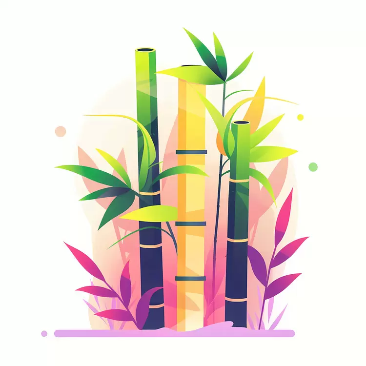 Colorful Bamboo in a Tropical Setting