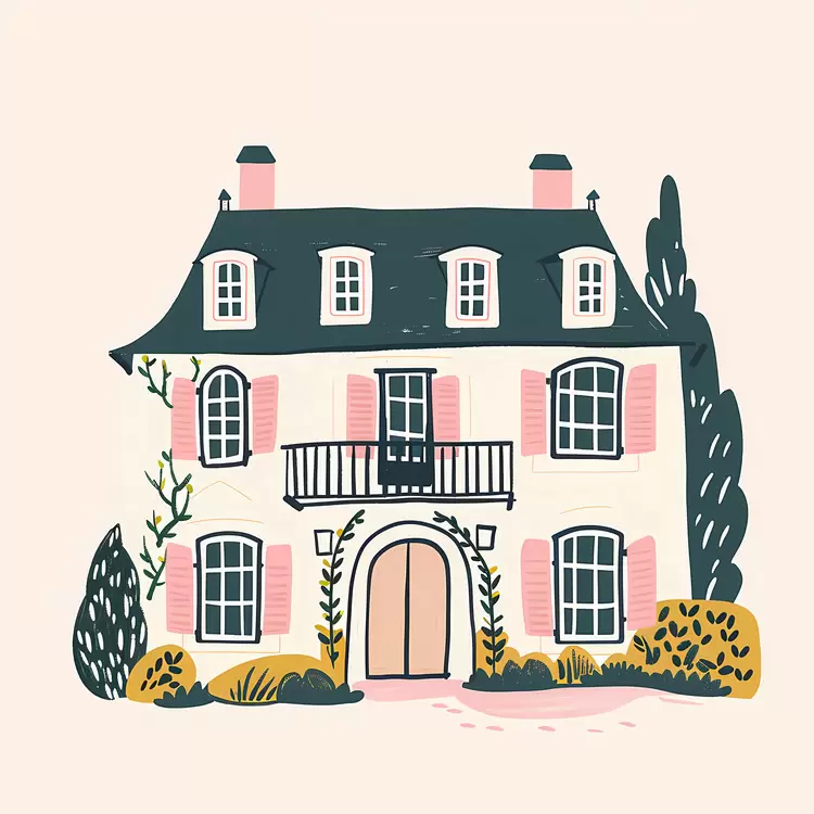 Cute doodle house