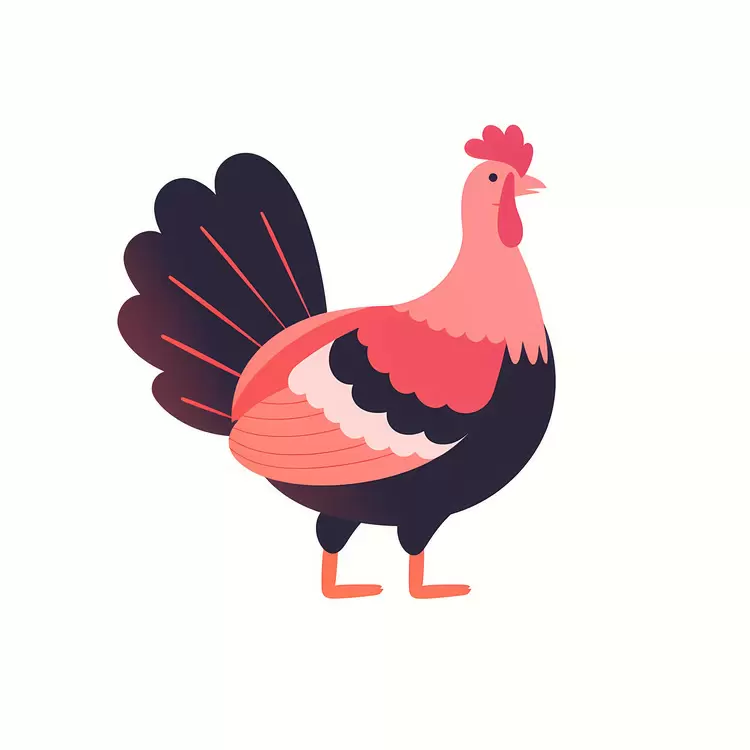 Cute Turkey with Colorful Feathers