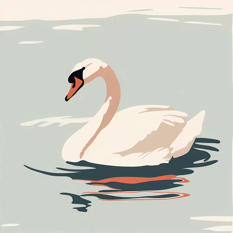Calm Swan Floating