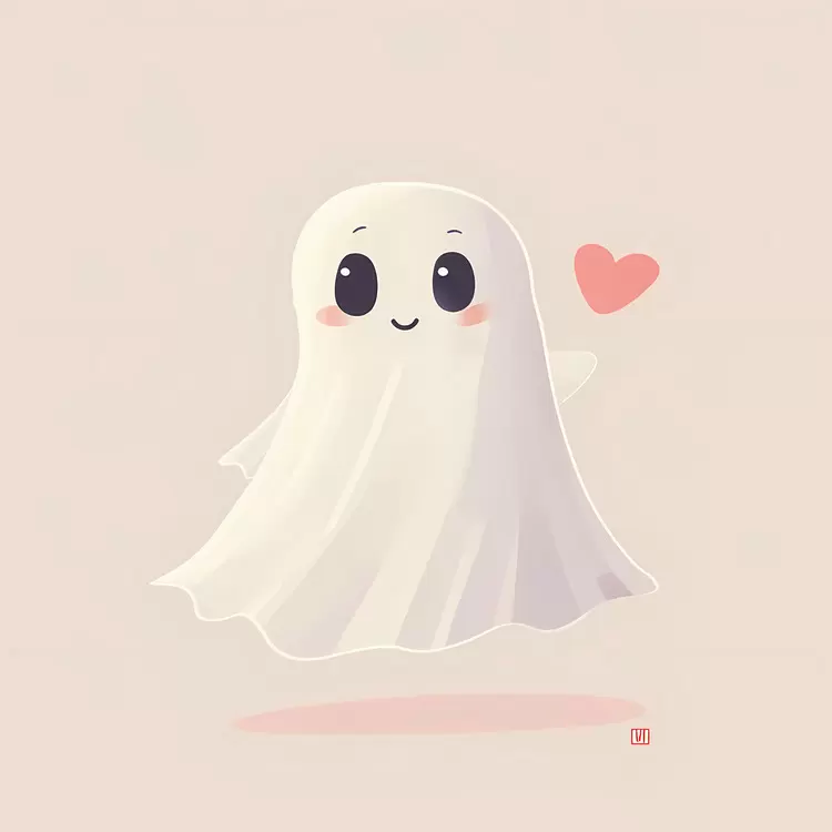 Cute Ghost with Heart