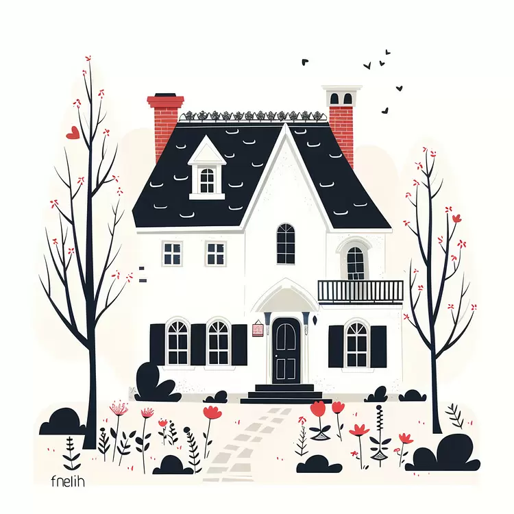 Elegant doodle house