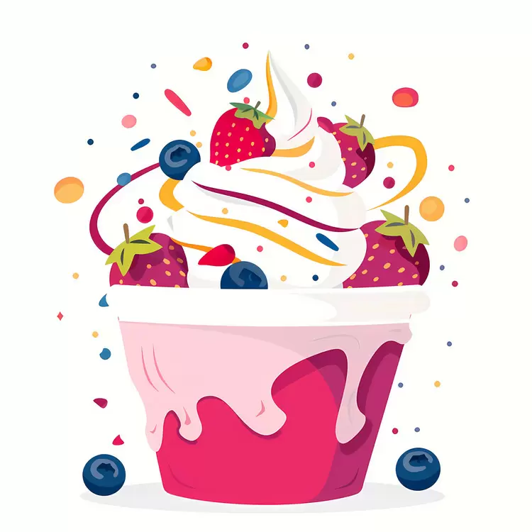 Colorful Fruity Ice Cream Creation