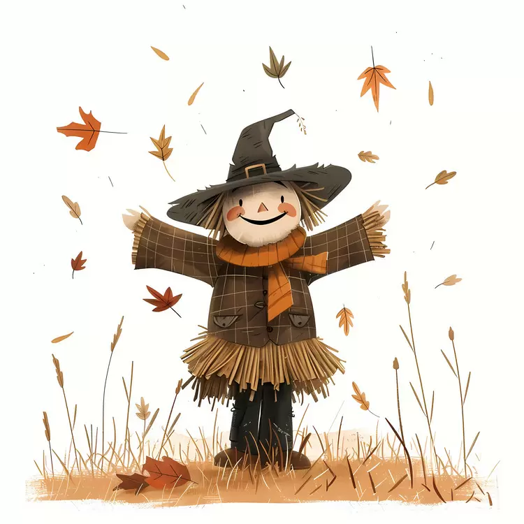 Spooky Scarecrow with Pumpkin Head