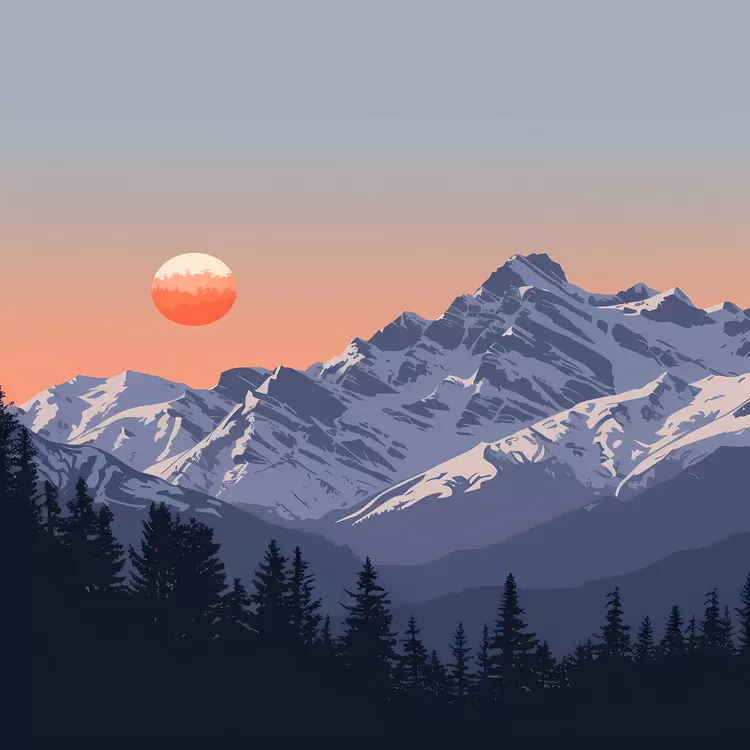 Dramatic Mountain Sunset