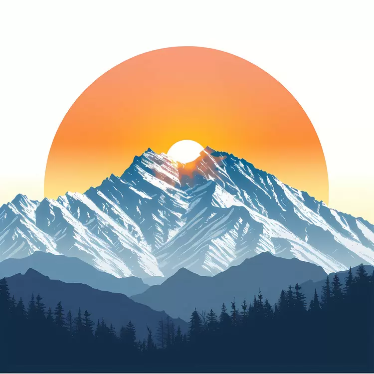 Stunning Mountain Sunrise with Warm Tones