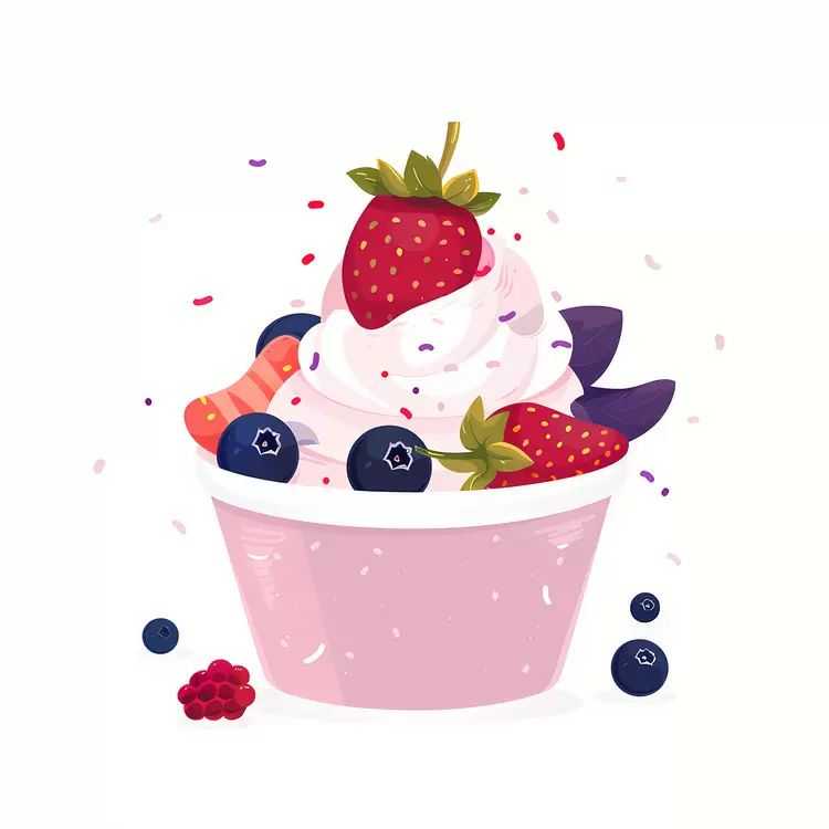 Delicious Fruity Ice Cream Delight