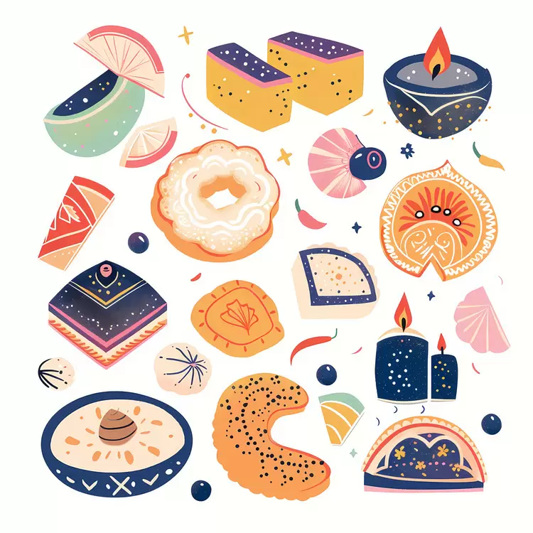 Colorful Pastries and Sweets Collection