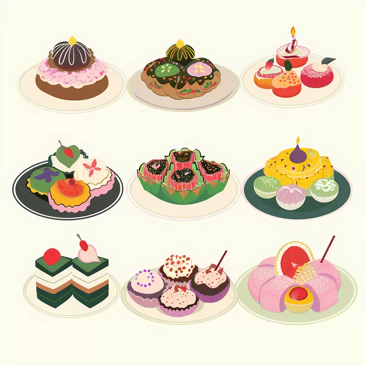 Colorful Cakes and Sweets Collection