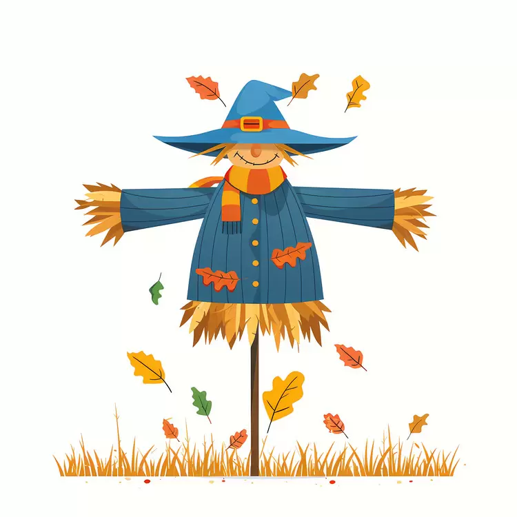 Cheerful Scarecrow in Autumn