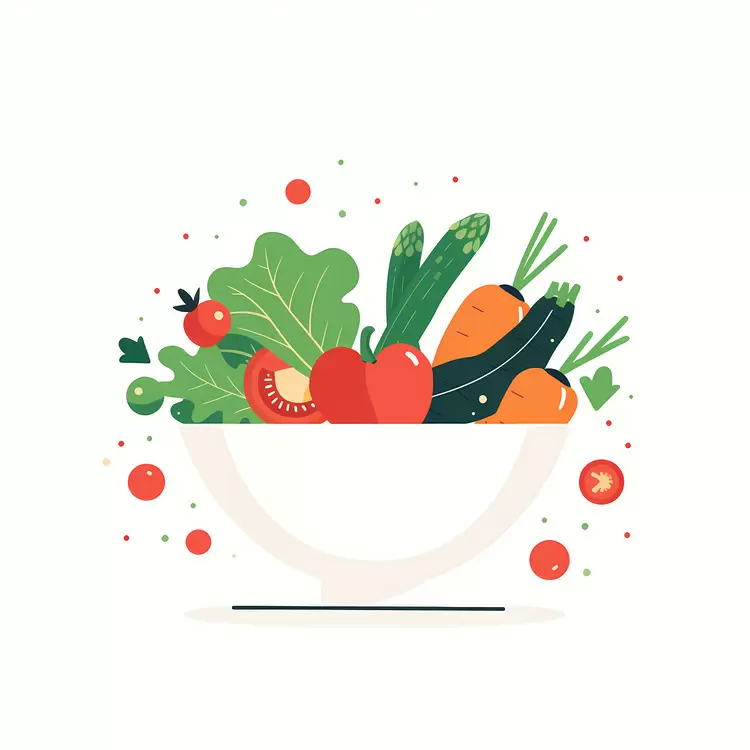 Fresh vegetables in a white bowl