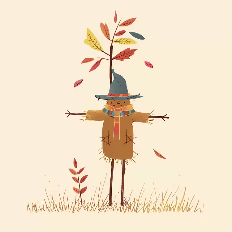 Unique Scarecrow with Tree Branch