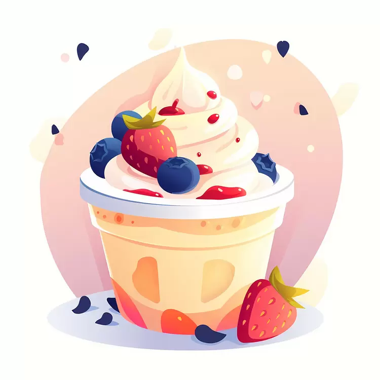 Delicious Ice Cream Cup with Berries